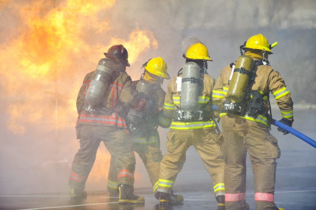 firefighters battling blaze