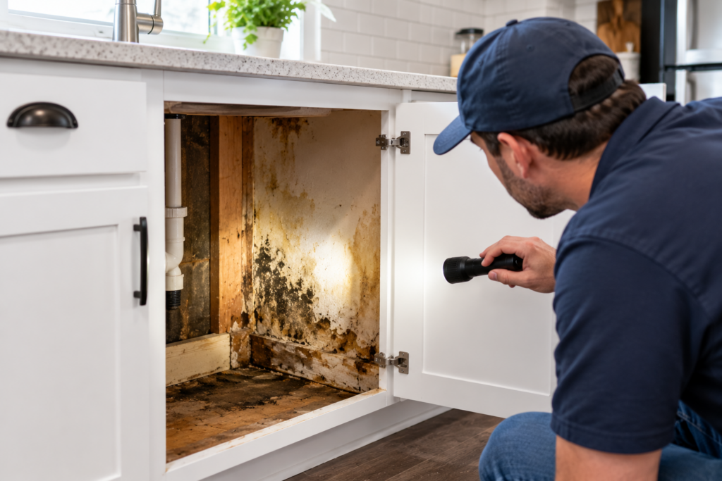 What to Know About Water Damage Behind Kitchen Cabinets